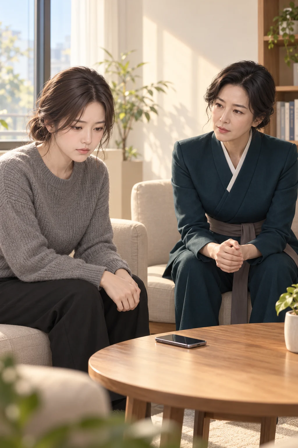 그때의 화면 — 유진이 상담실에서 통화를 끊은 뒤 다시 걸려 온 일을 말해요.