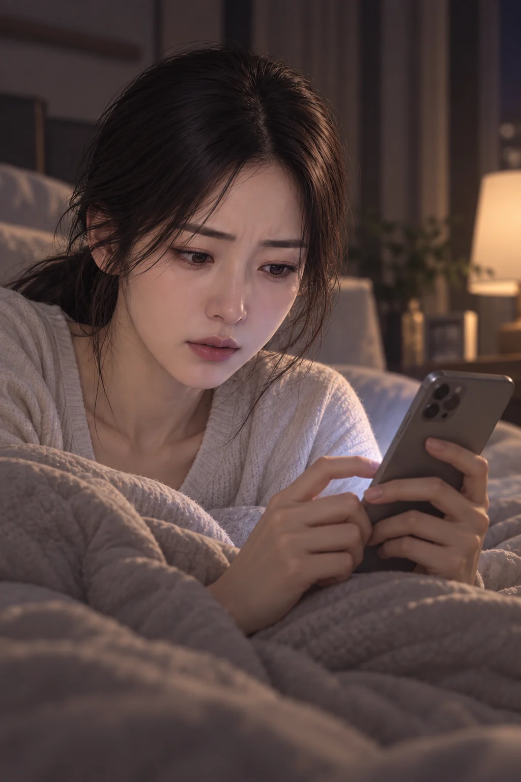 목소리가 멈춘 밤 — 나연은 음성 녹음 버튼을 누르고 낮은 목소리로 말을 시작해요. ‘이번에는 가 볼게’까지 녹음한 뒤, 보내기 버튼 위에서 엄지를 멈춰요.