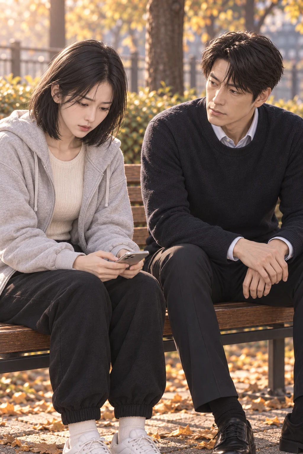 오늘의 장면 — 수진이 휴대전화를 무릎 위에 놓고 오른손 엄지를 삭제 아이콘 위에 멈춰요. 수호 선생은 맞은편에서 수진을 바라보며 말을 이어 가요.