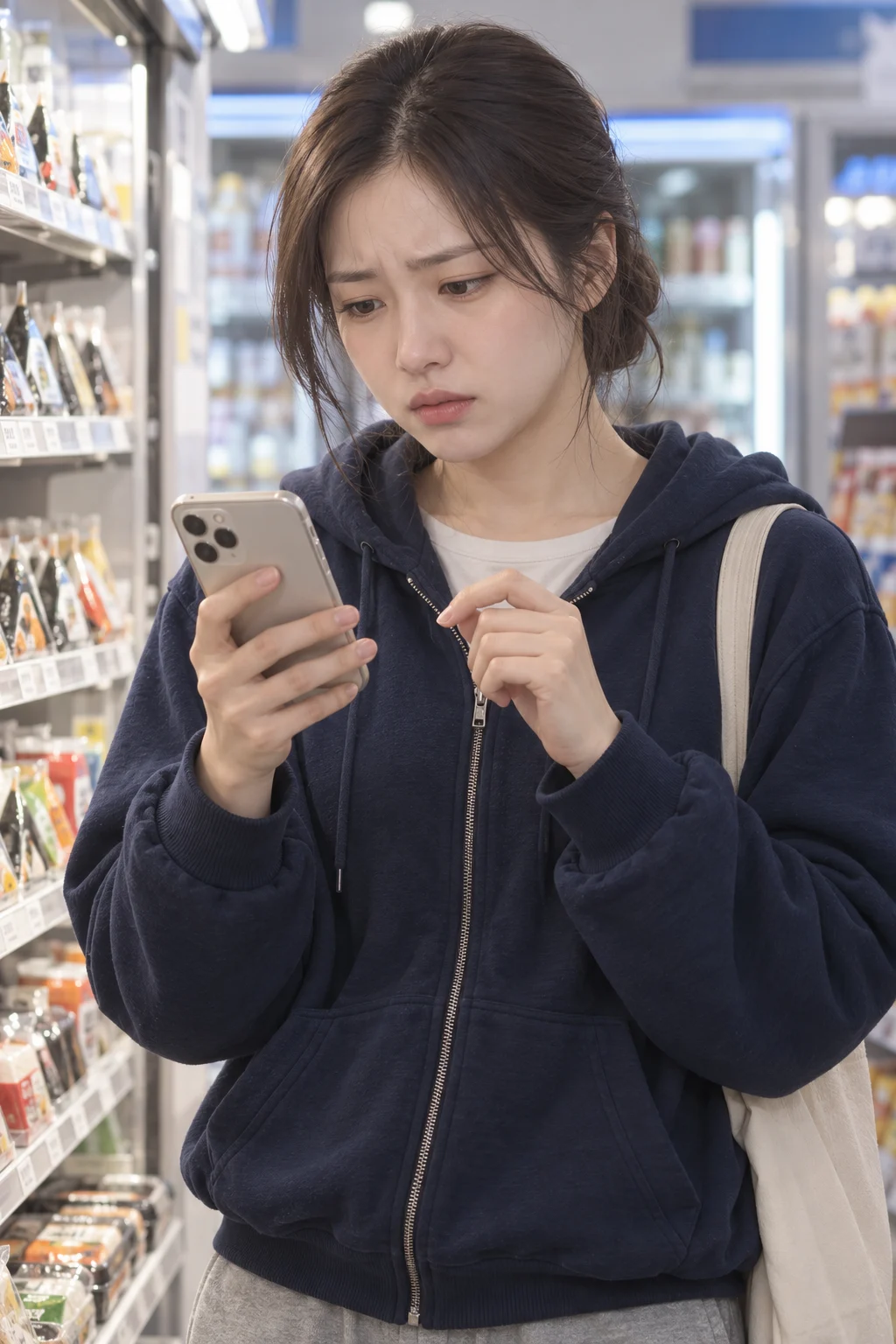 02 · 먼저 올라온 사진 — 민지가 동생의 메시지를 읽고 답장을 쓰려다 멈춘다.