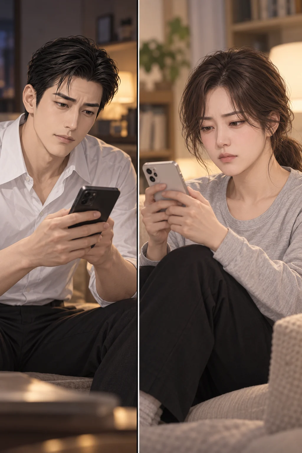 늦게 온 답 — 서윤이 휴대전화로 온 민재의 메시지를 읽는다.