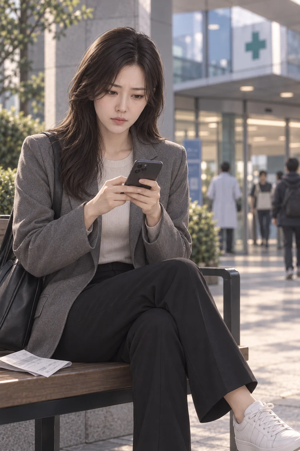 지운 주소 — 서윤이 휴대전화의 이사 동의서 화면에서 새 근무지 주소를 지운다.