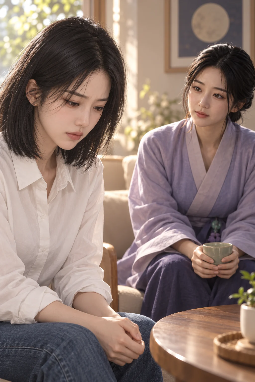아직 남은 말 — 서연이 엄마에게 쓰려던 말을 입 밖에 내지 않은 채 고개를 숙인다.
