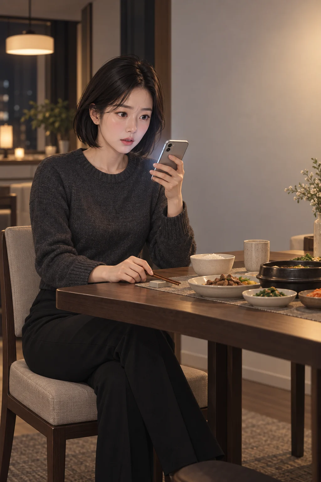 01・もっと権限を開いてほしい夜―ジアが仕事用の共有フォルダの通知を読み、箸を食卓に置く。