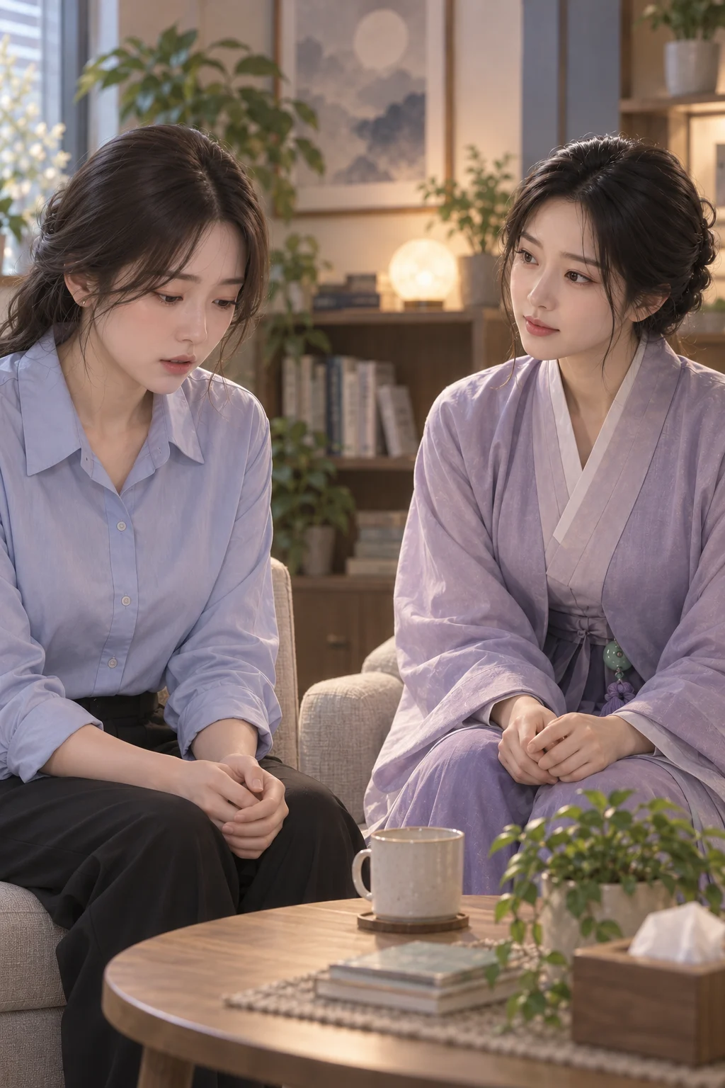 最後まで言えなかった言葉 — ジアンは言いかけて少し止まり、月光仙女は黙って待っています。